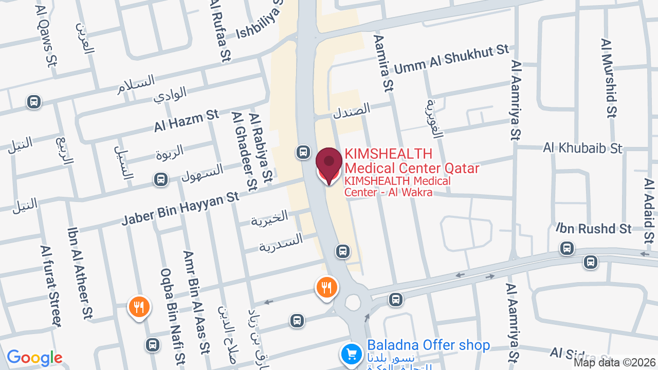 Map showing KIMSHEALTH Medical Center Qatar