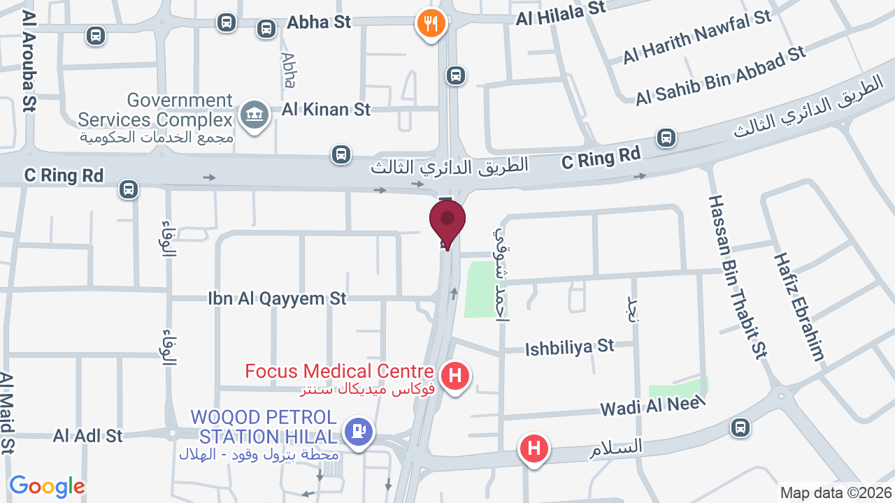 Map showing Dr Dalia Farrag