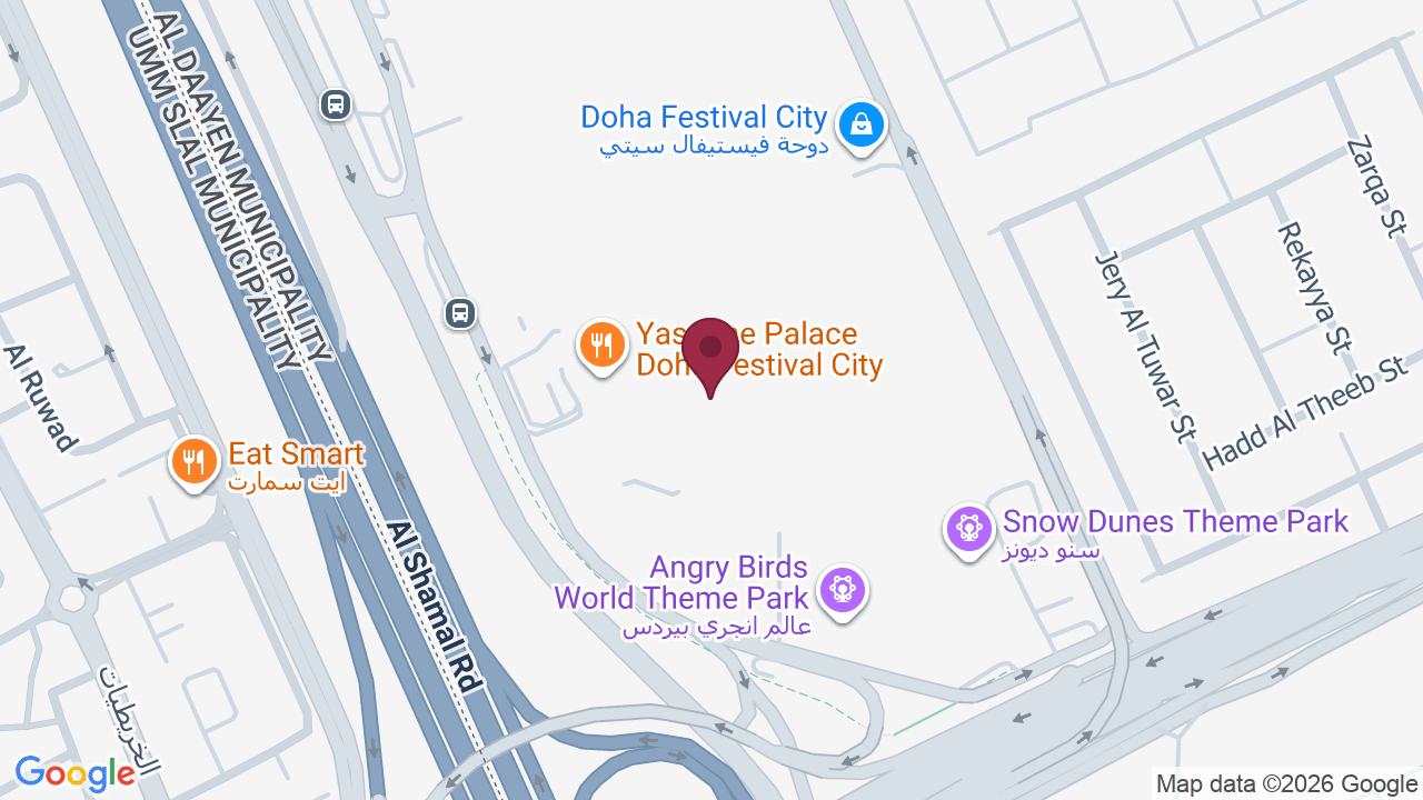 Map showing Edge Fitness – Doha Festival City