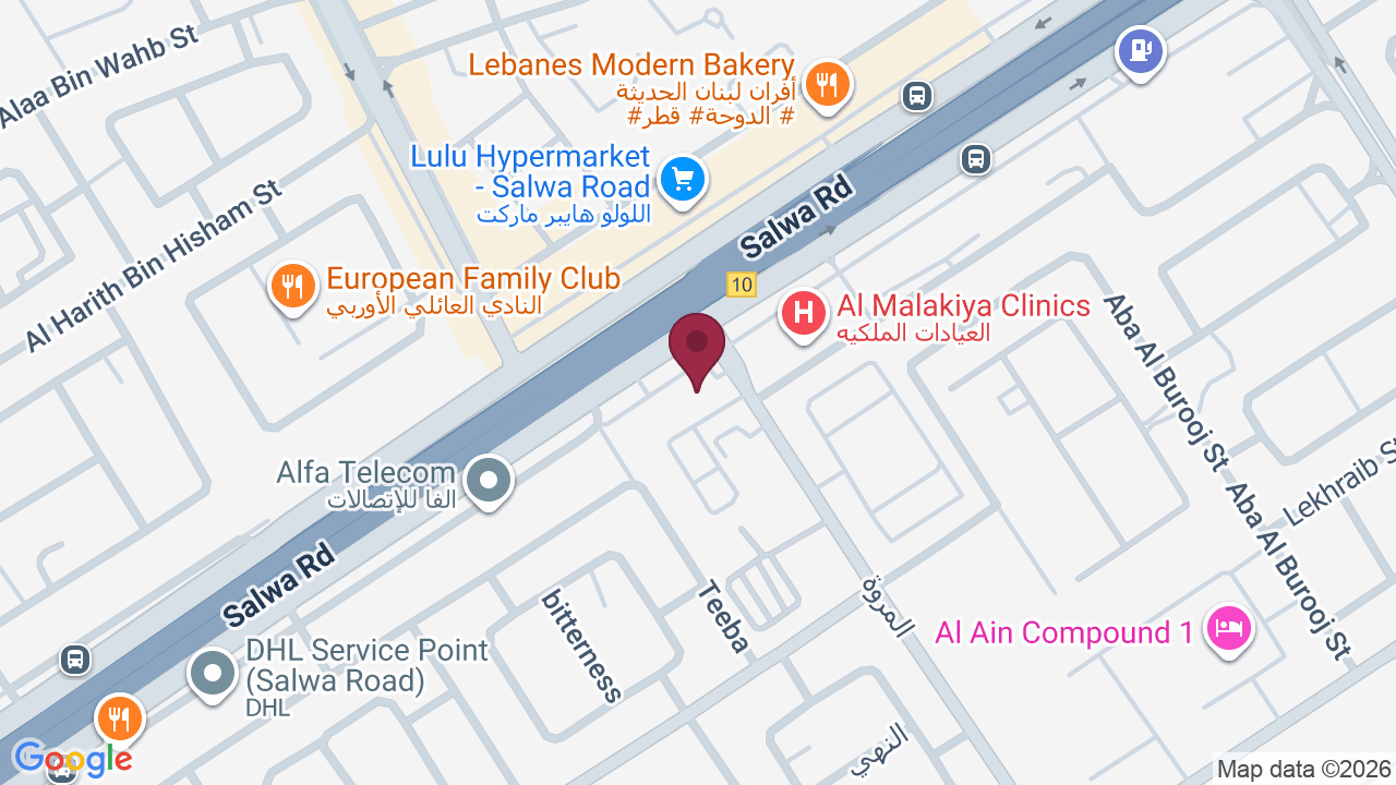 Map showing Powerhouse Gym Salwa Qatar باورهاوس جيم طريق سلوى
