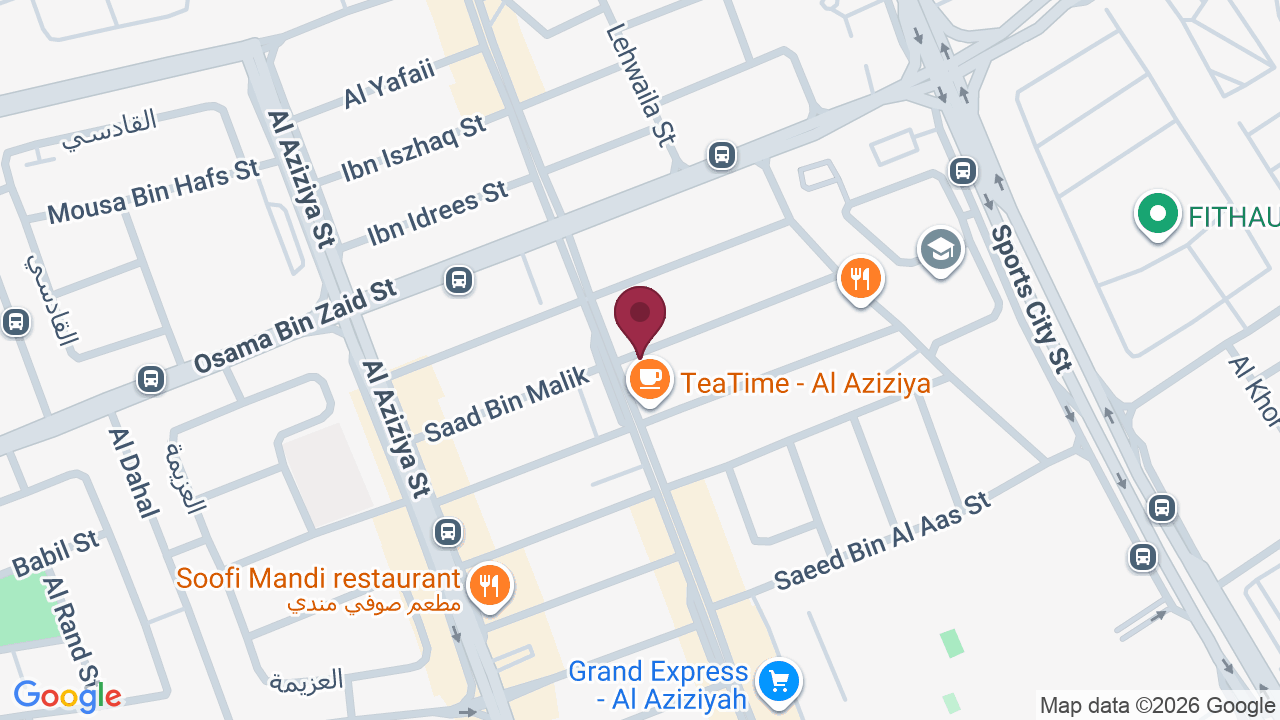 Map showing Xtreme Fitness Al Aziziyah