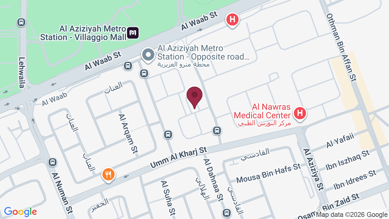Map showing Edge Fitness – Aziziya (Ladies)