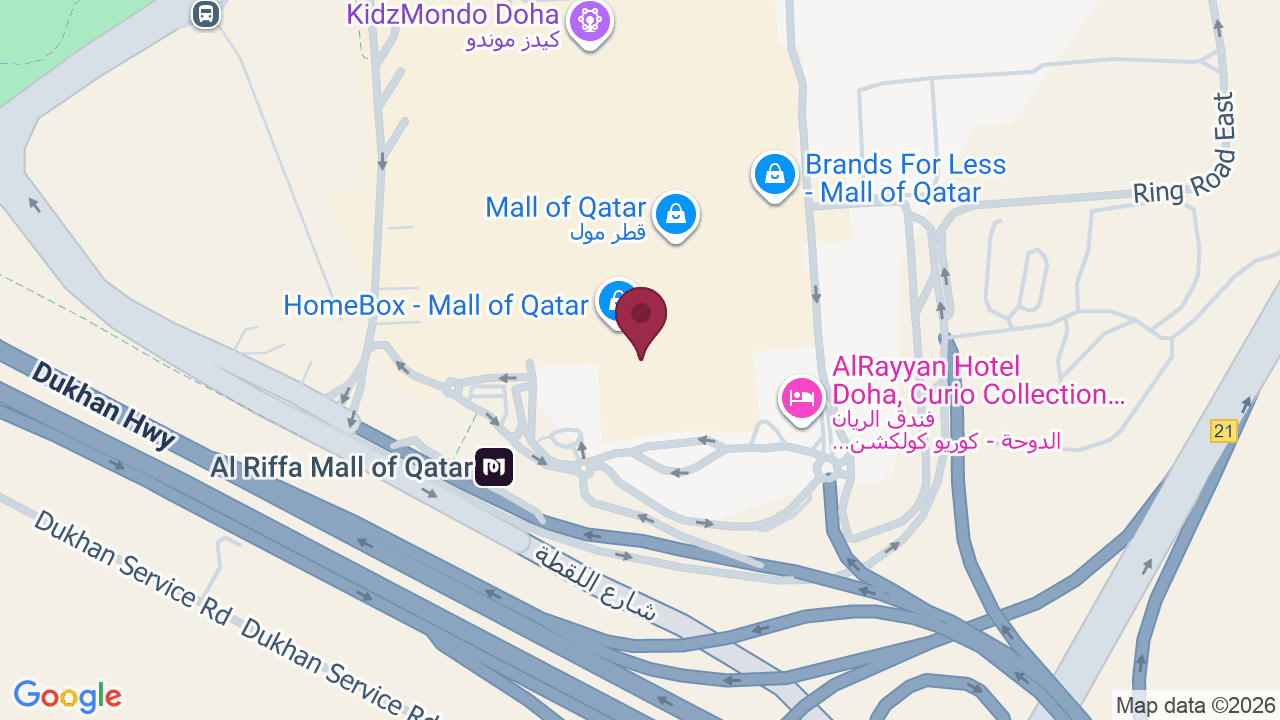 Map showing Anytime Fitness, Mall Of Qatar Branch