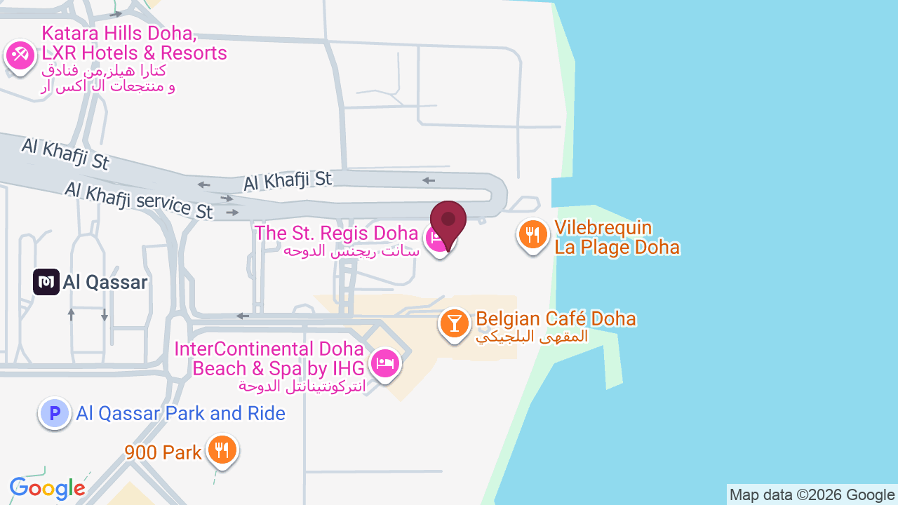Map showing Pace e Luce Salon, St. Regis Doha