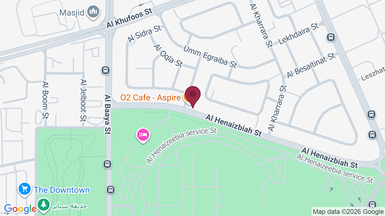 Map showing Glitter Beauty Salon Aspire Al Waab جليتر بيوتي صالون الوعب اسباير