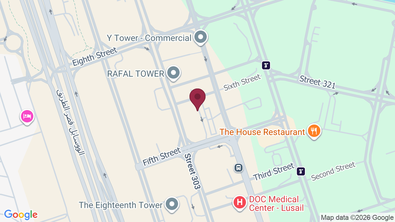 Map showing Aura beauty bar
