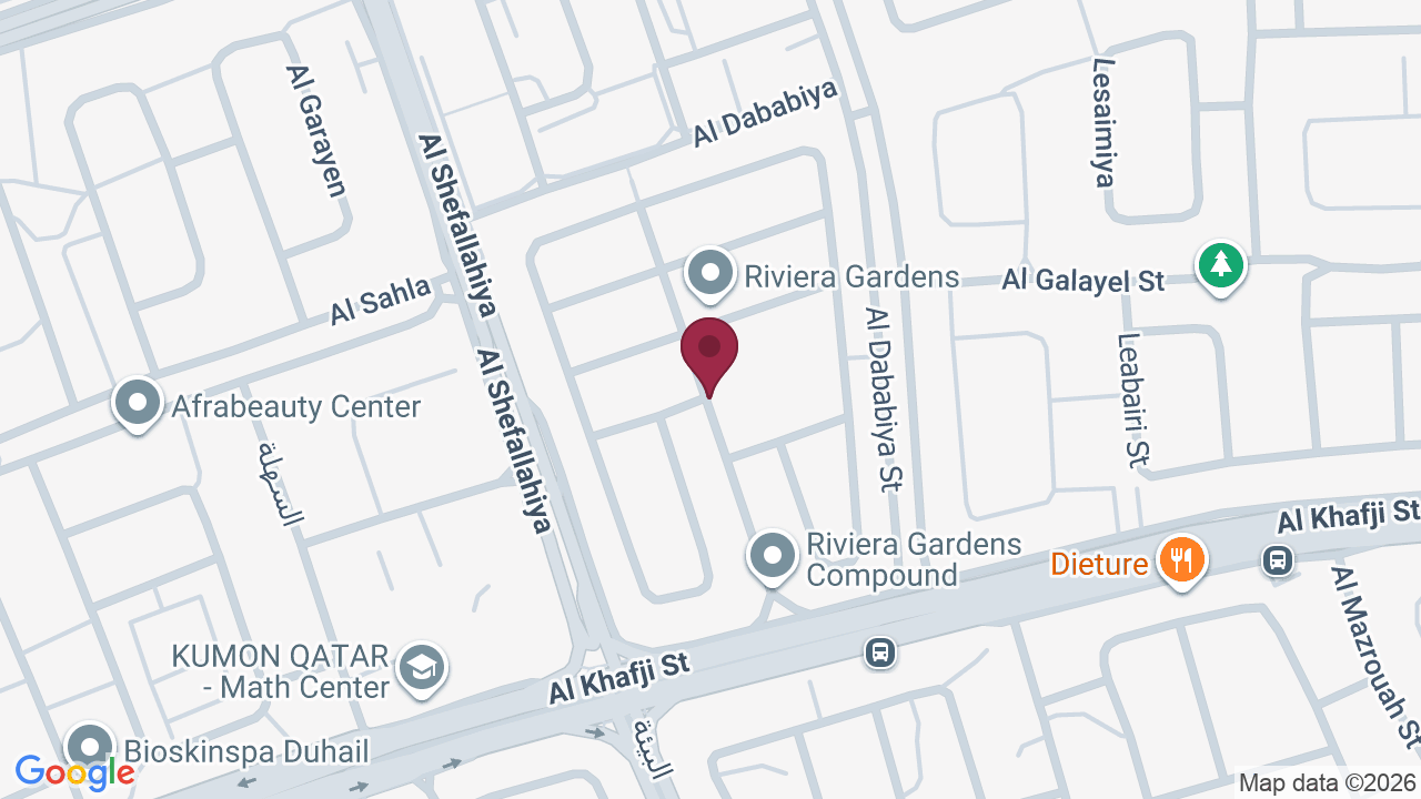 Map showing Thara Spa & Beauty Qatar