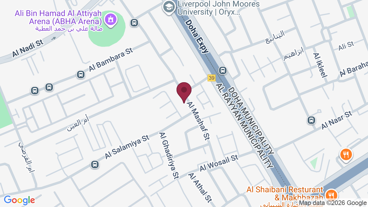 Map showing Spirit salon and spa (Al Waab)
