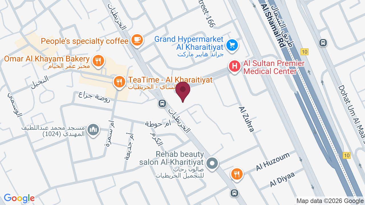 Map showing Amwaj Barber