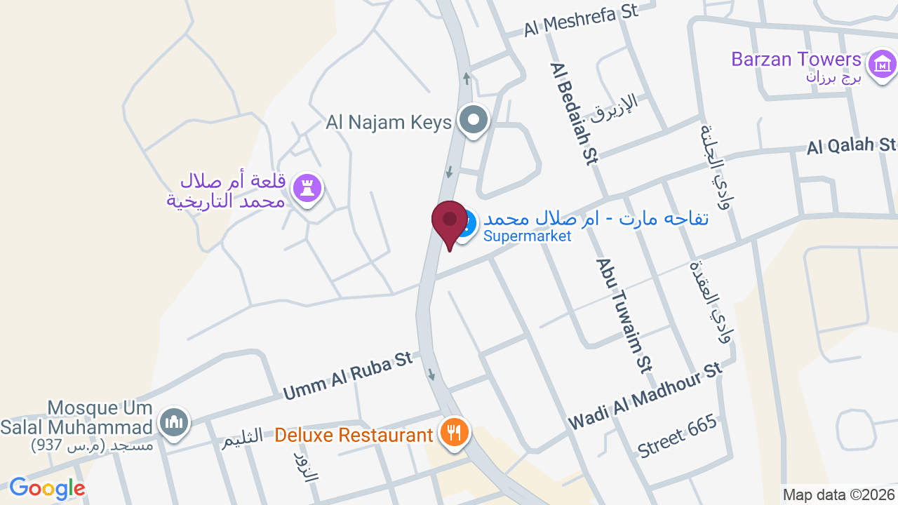 Map showing O₂ MEN’S SPA | سبا O₂ للرجال