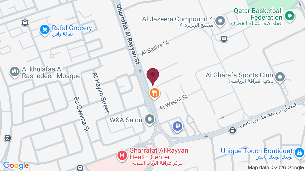 Map showing Al gharrafa