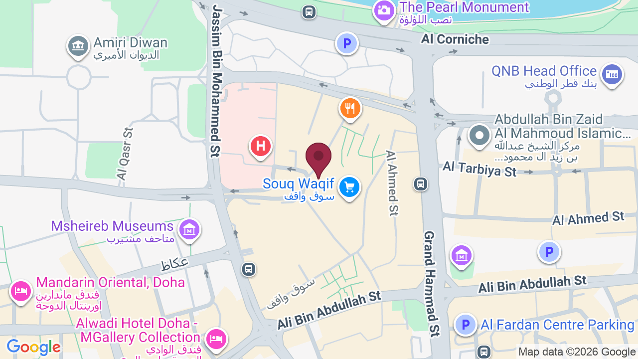 Map showing The Spa Souq Waqif Boutique Hotels