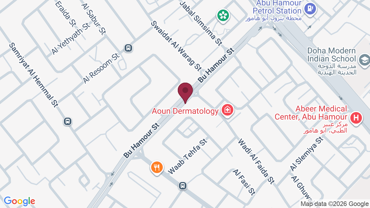 Map showing Queens Salon – Abu Hamour, Qatar CR NO: 166609