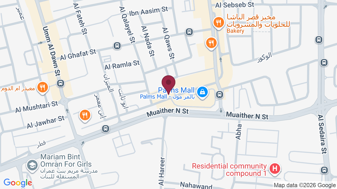 Map showing Saloon A Class صالون ايه كلاس